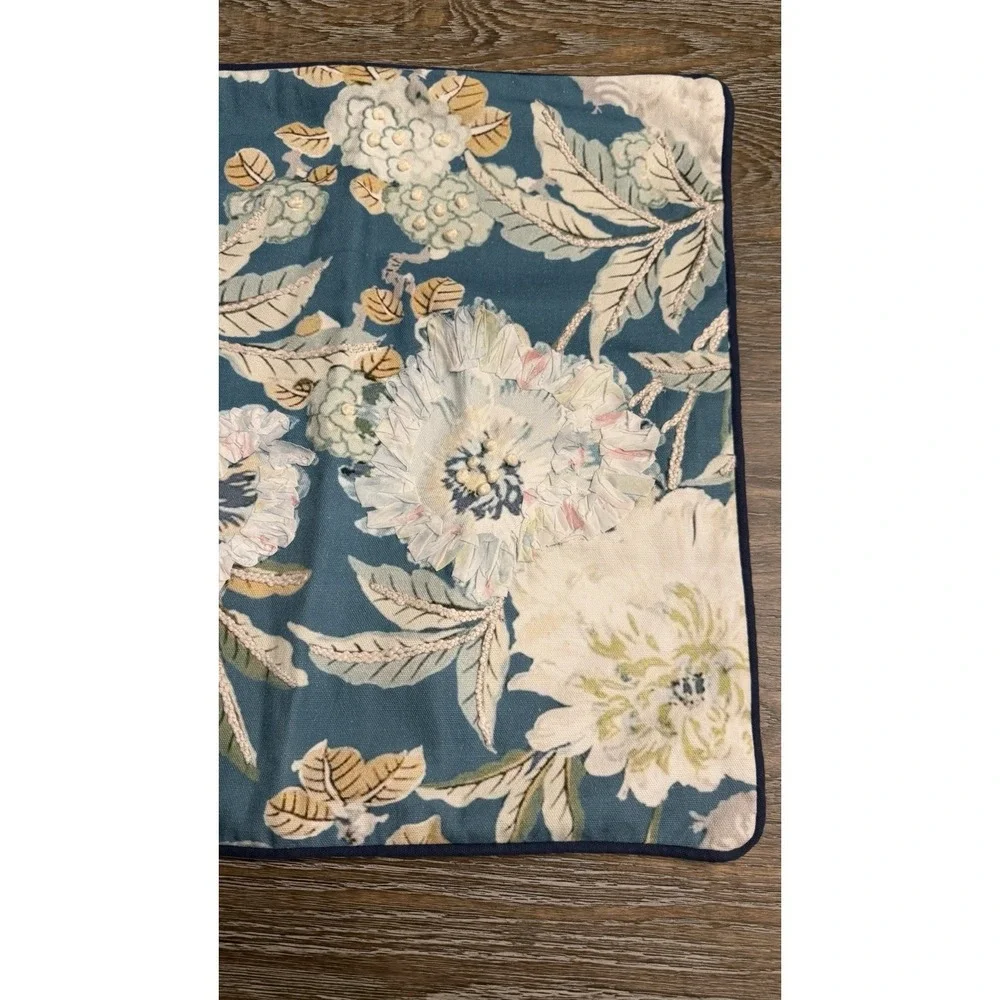 Celerie Kemble Pillow Cover Floral Blue Pink 18